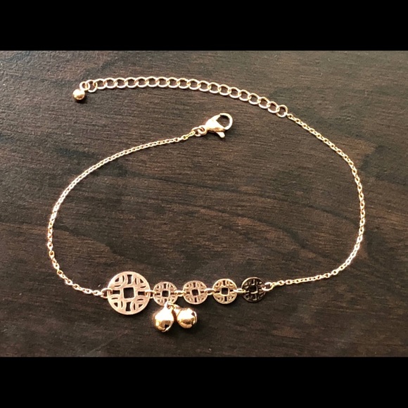 Rose Gold Bell Anklet Ankle Bracelet - Picture 2 of 2